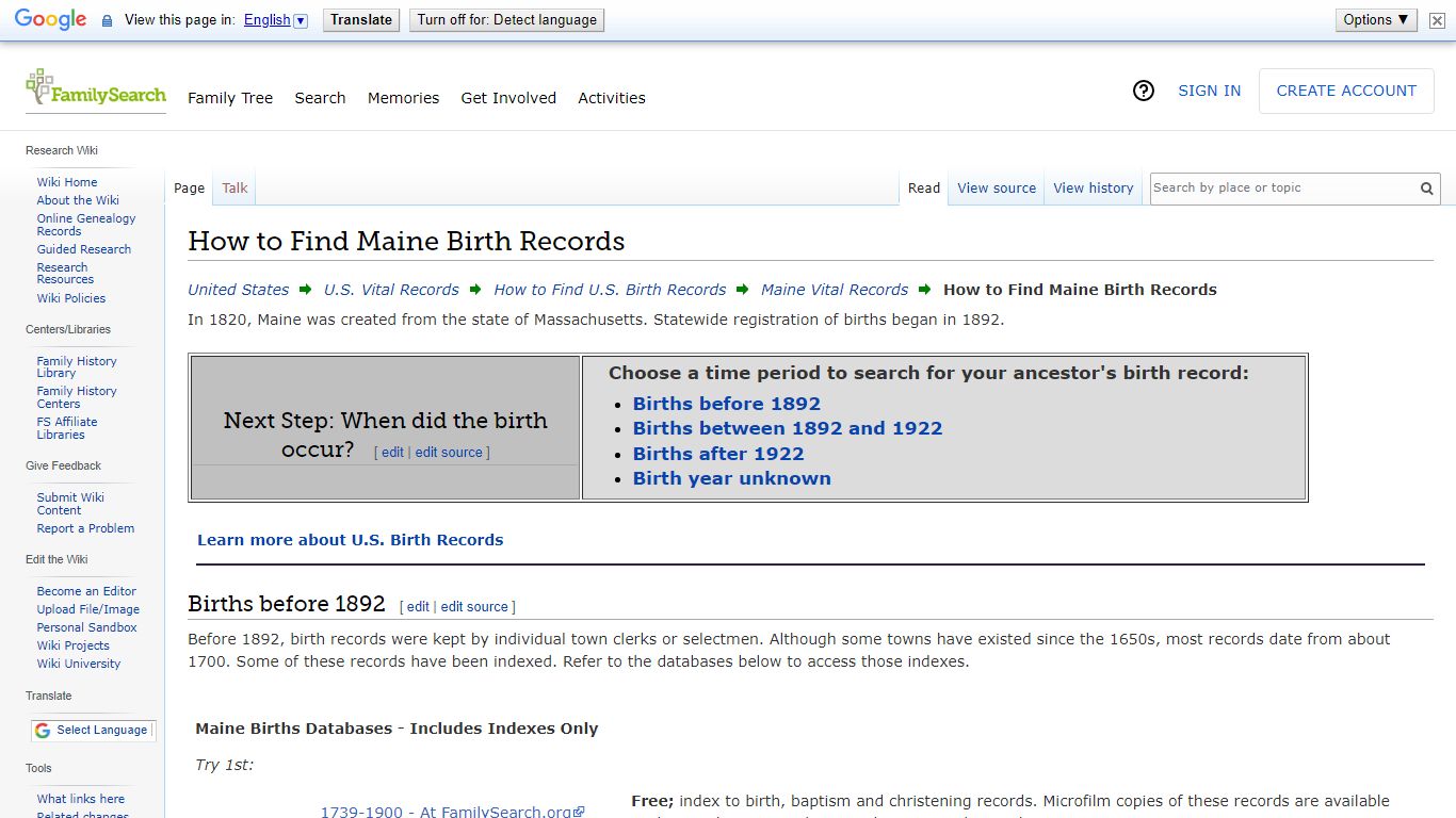 How to Find Maine Birth Records • FamilySearch