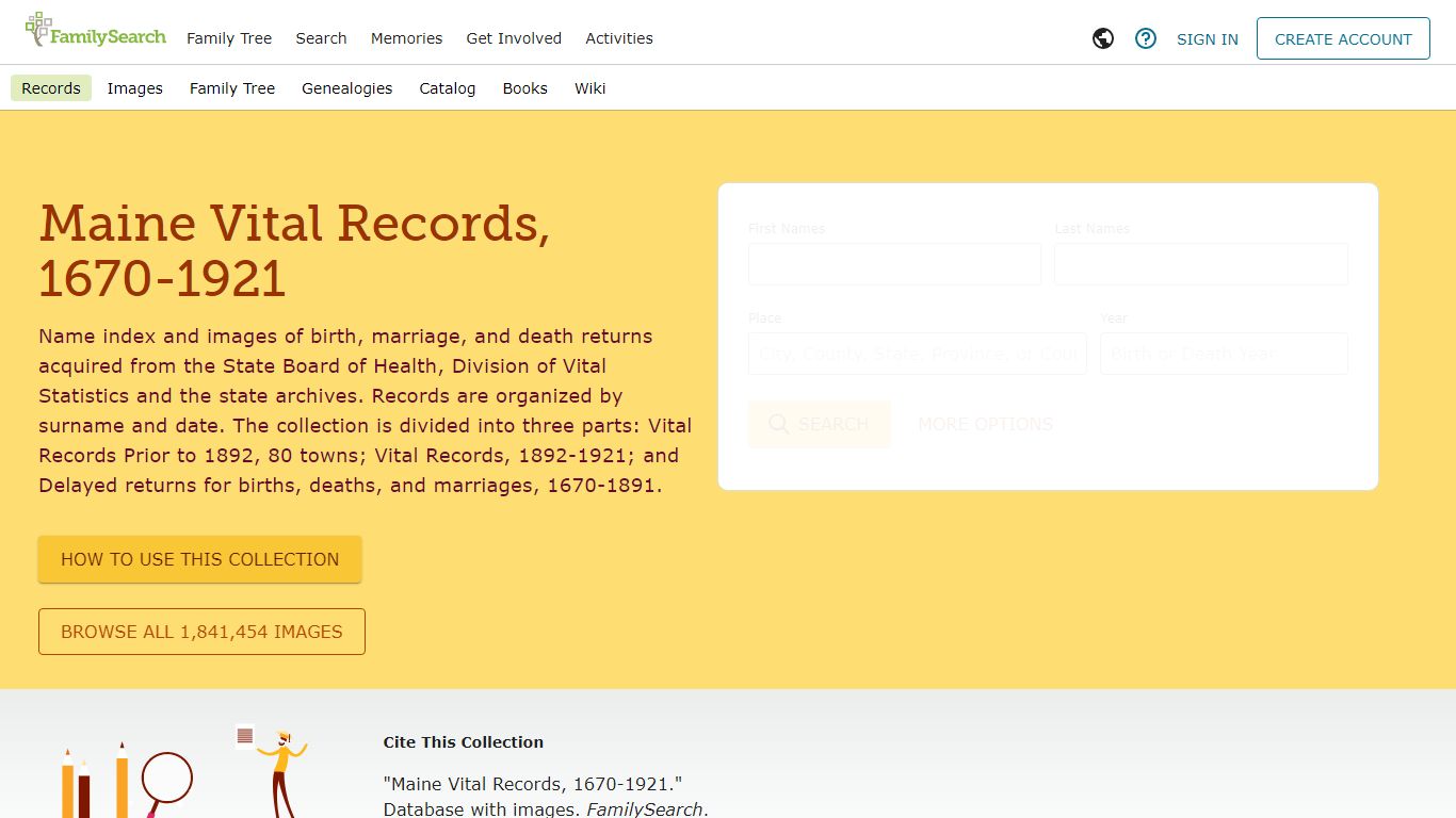 Maine Vital Records, 1670-1921 • FamilySearch